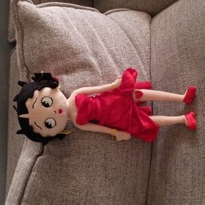 Kellytoy Betty Boop plush doll dressed in a classic red velvet dress. good Condi